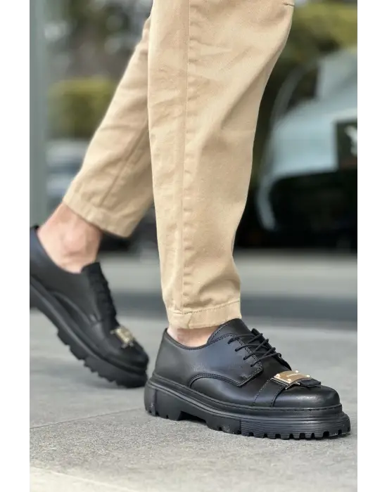 Omarı Elegan Siyah Erkek Ayakkabı Tasarımı