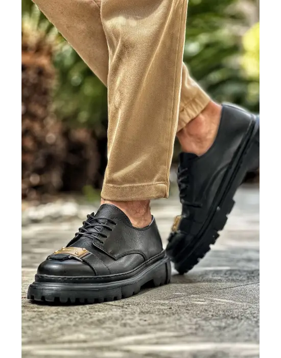 Omarı Elegan Siyah Erkek Ayakkabı Tasarımı