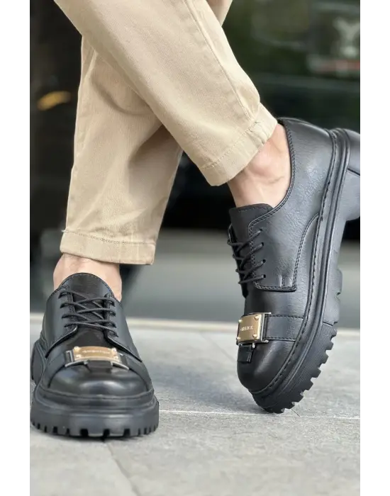 Omarı Elegan Siyah Erkek Ayakkabı Tasarımı