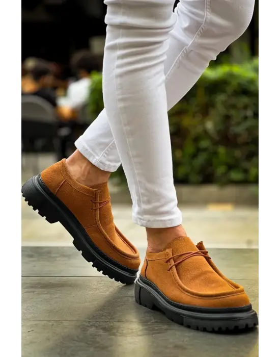 Omarı Modern Tasarımlı Erkek Ayakkabı Taba Renk Seçenekleriyle