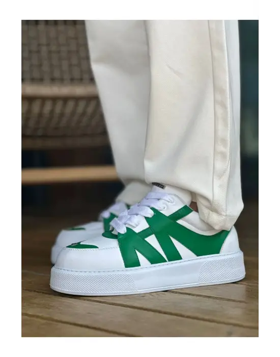 Omarı Yenilikçi Beyaz Yeşil Erkek Spor Ayakkabı