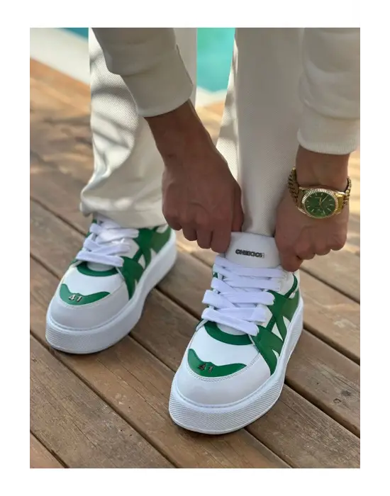 Omarı Yenilikçi Beyaz Yeşil Erkek Spor Ayakkabı