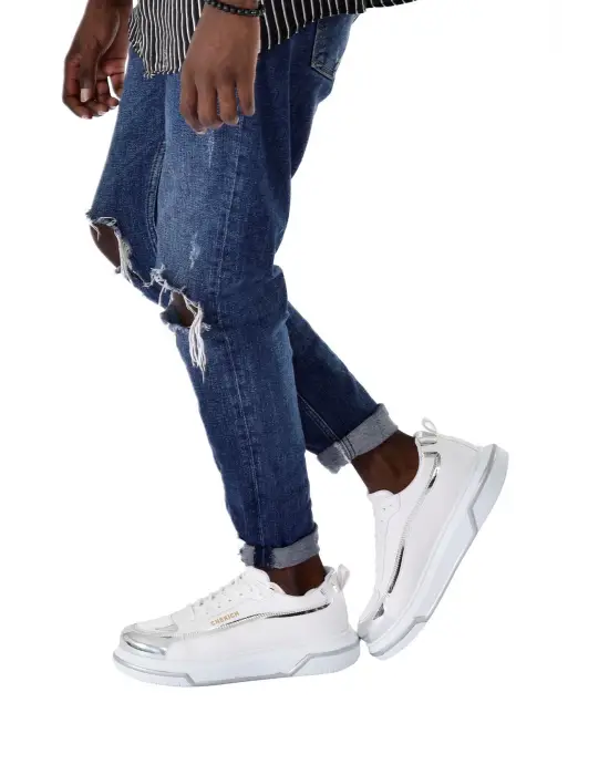 Omarı Erkek Ayakkabı Beyaz Gümüş - Güçlü ve Şık Tasarım