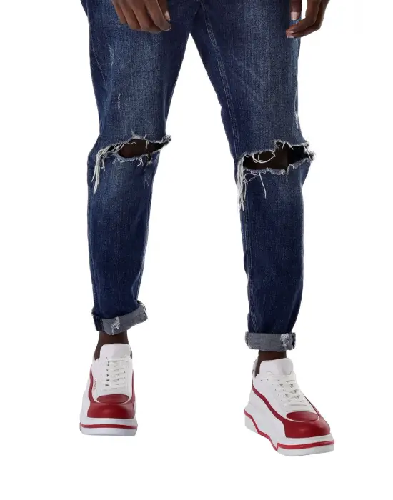 Omarı Kırmızı ve Beyaz Renkli Erkek Ayakkabı