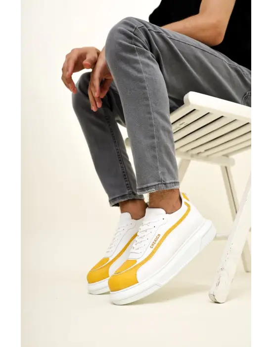 Omarı Etkileyici Sarı Beyaz Erkek Ayakkabı