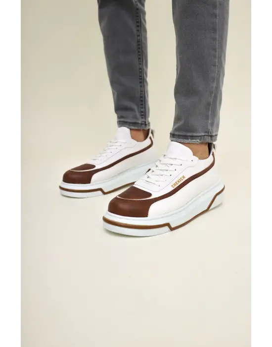 Omarı Taba ve Beyaz Renkli Erkek Ayakkabısı