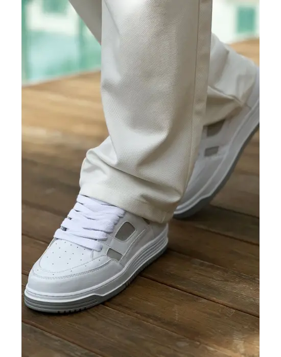 Omarı Erkek Beyaz Gri Spor Ayakkabı - Hafif ve Tarz