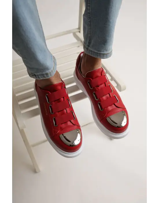 Omarı Yüksek Topuklu Kırmızı Ayakkabı - Etkileyici Tarz!