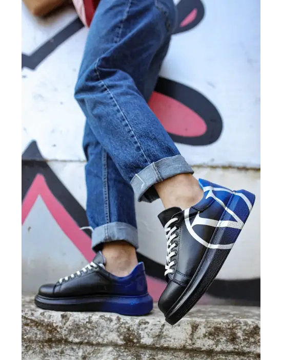 Omarı Siyah Mavi Renkli Erkek CBT Pittura Ayakkabı