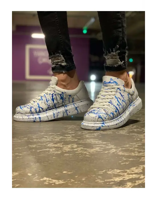 CH254 - CBT Pittura Erkek Ayakkabı 416 MAVI PÜSKÜRTME