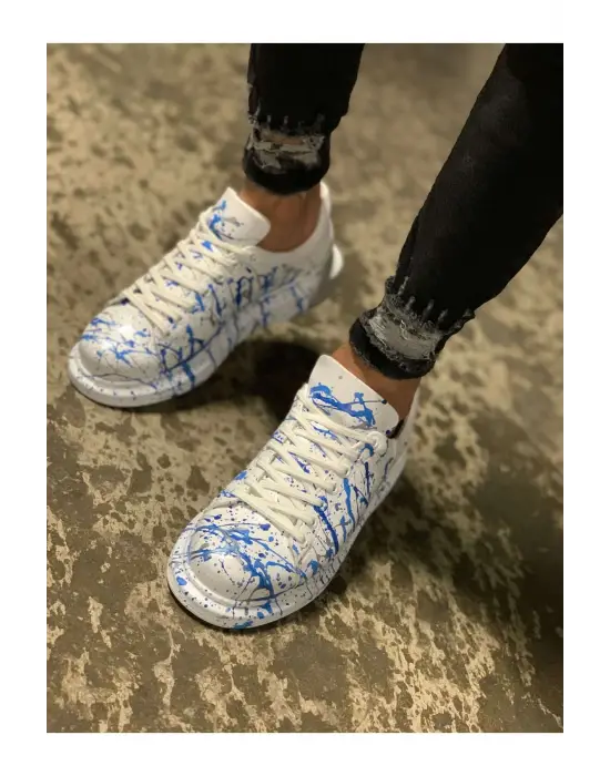 CH254 - CBT Pittura Erkek Ayakkabı 416 MAVI PÜSKÜRTME