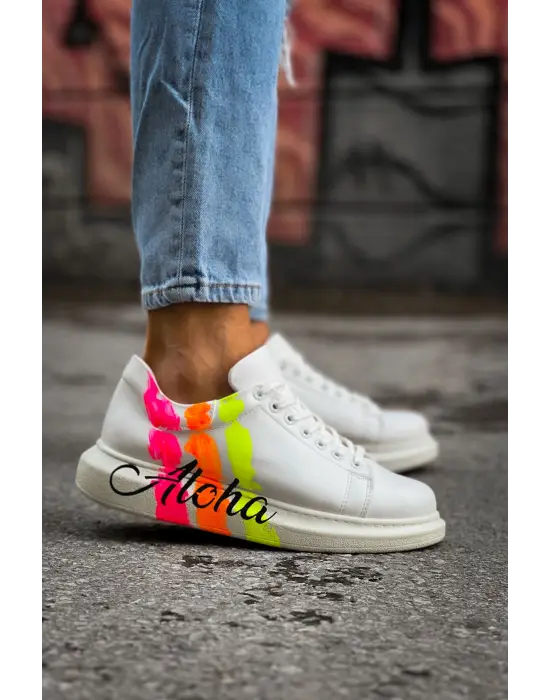 Tarz Erkek Ayakkabı Aloha Sarı Pembe Beyaz