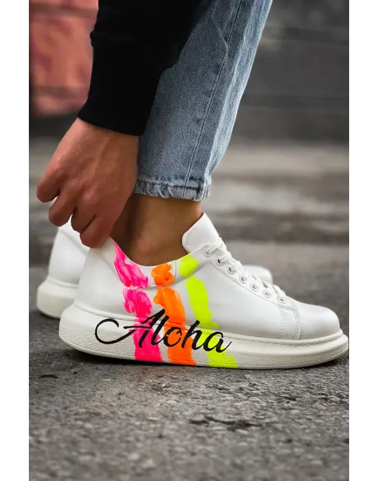 Tarz Erkek Ayakkabı Aloha Sarı Pembe Beyaz
