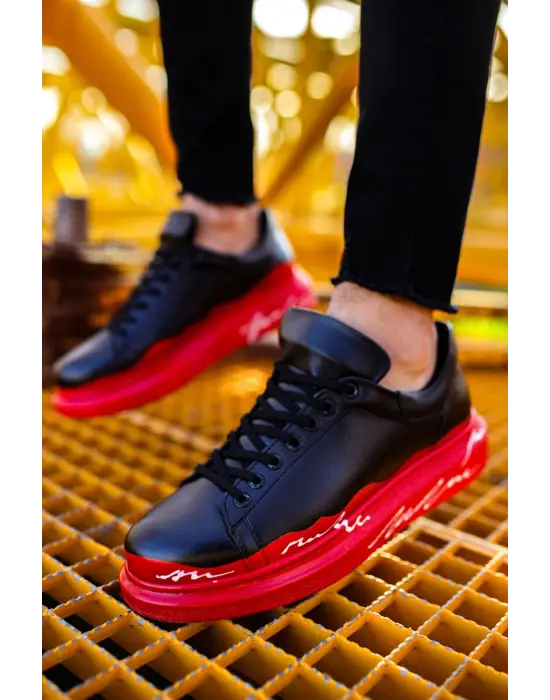 Omarı Elegance Series Red-White Mens Sneakers - Trendy Footwear