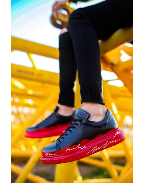 Omarı Elegance Series Red-White Mens Sneakers - Trendy Footwear