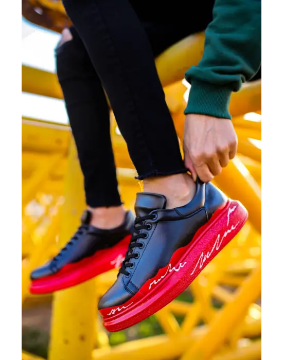 Omarı Elegance Series Red-White Mens Sneakers - Trendy Footwear