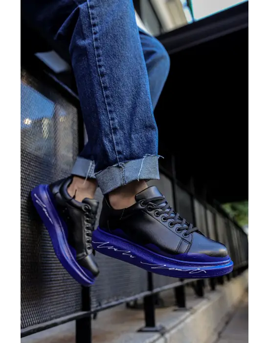 Omarı Mavi ve Beyaz Tabanlı Erkek Pittura Ayakkabı