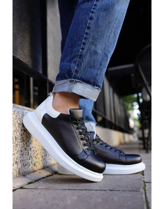 Omarı Siyah Beyaz Renkli Estrella Erkek Ayakkabı