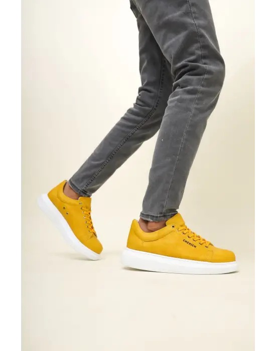 Omarı Sarı Renkli Moda Erkek Ayakkabısı