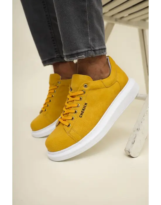 Omarı Sarı Renkli Moda Erkek Ayakkabısı