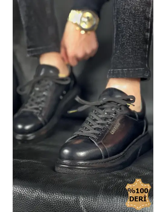 Omarı Klasik Siyah Deri Erkek Ayakkabı