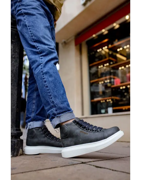 Omarı Klasik Tarzda Antrasit Renkli Roma Erkek Bot