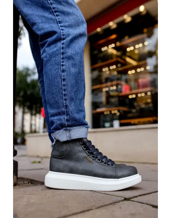 Omarı Klasik Tarzda Antrasit Renkli Roma Erkek Bot