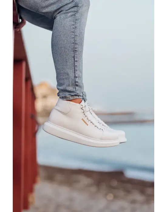 Omarı Sporcu Tarzı Beyaz Roma Erkek Botu