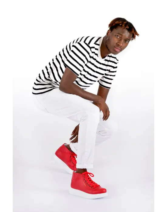 Omarı Şık ve Rahat KIRMIZI Roma Erkek Bot