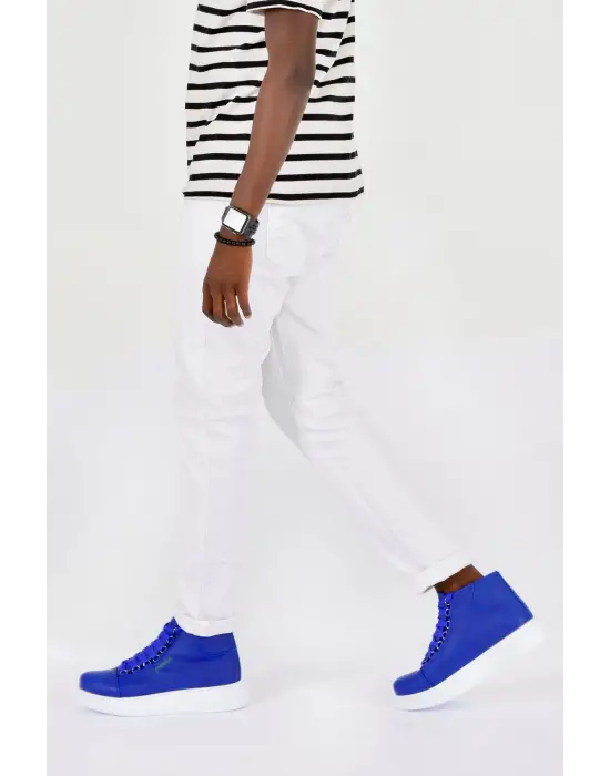 Omarı Sax Mavi Erkek Bot - Roma Tarzı ve Şıklığı Bir Arada!