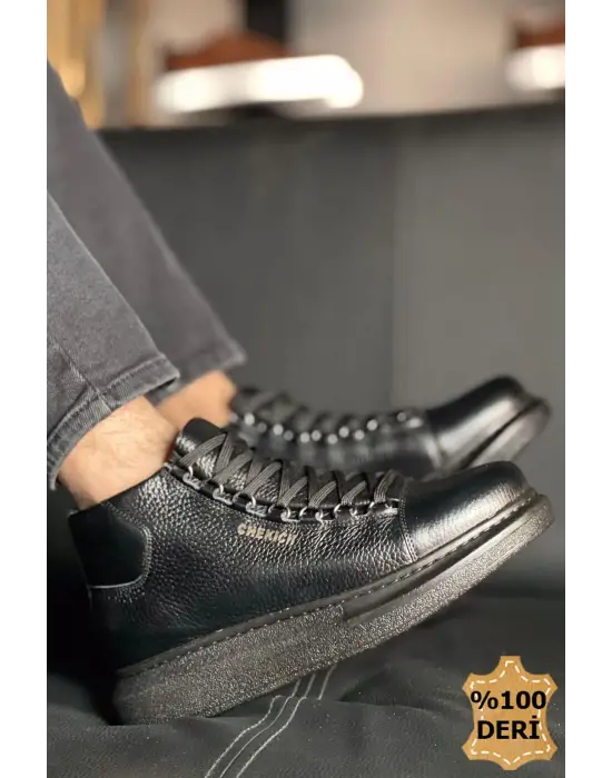 Modern Deri Erkek Bot