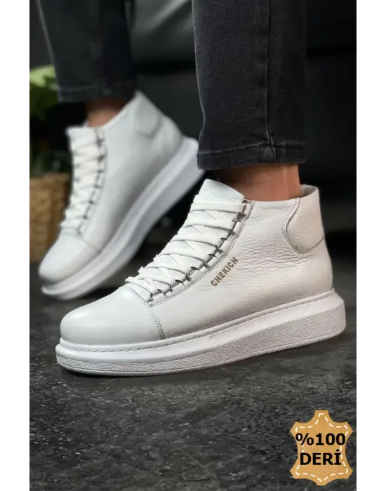CH258 - DBT Roma Deri Erkek Bot BEYAZ