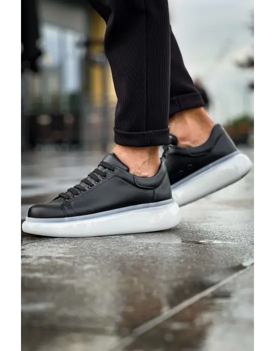 Omarı Siyah Deri Sollıevo Erkek Ayakkabı - Trend Tasarım