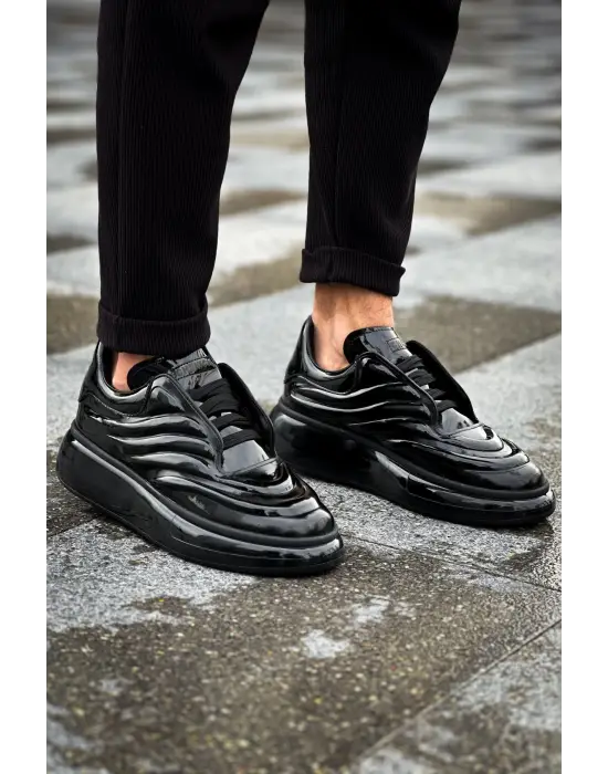 Omarı Erkek Siyah Deri Sneaker Ayakkabı