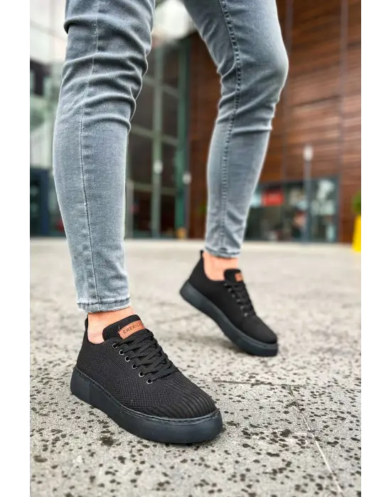 Omarı Siyah Desenli Crew Erkek Ayakkabı