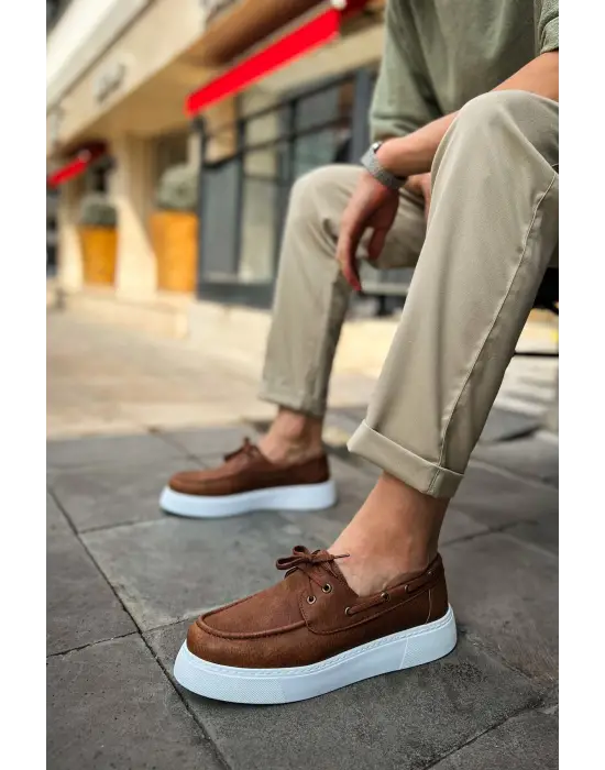 Omarı Yüksek Kaliteli Taba Renkli Erkek Ayakkabı