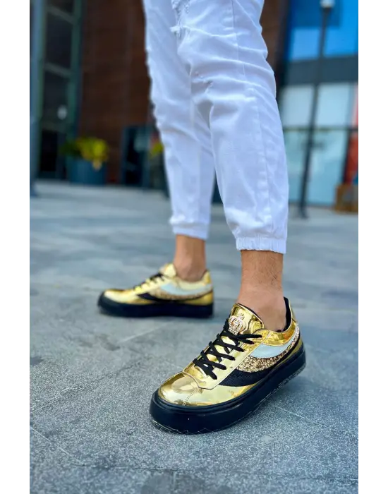 Omarı Altın Renkli Erkek Ayakkabı - Şıklığıyla Baş Döndüren Bir Seçenek
