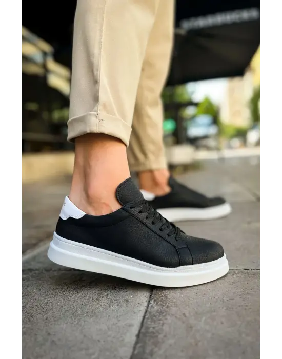 CH979 - Santoni GBT Spor Erkek Ayakkabı SIYAH/BEYAZ