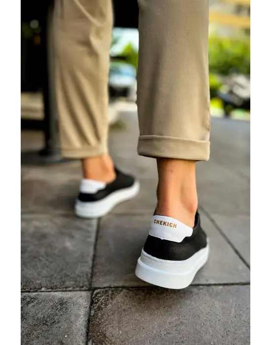 CH979 - Santoni GBT Spor Erkek Ayakkabı SIYAH/BEYAZ