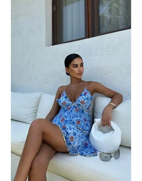 Cheryl Gold Pul Detaylı Elbise 2475-08