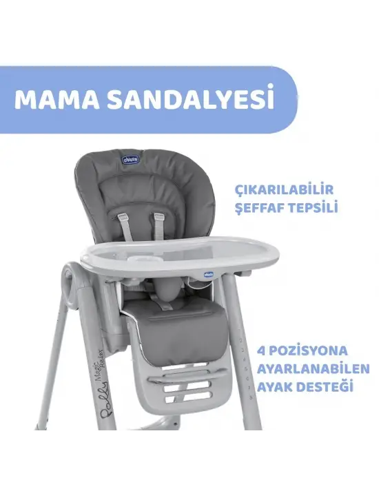 Omarı Evrensel Taşınabilir Bebek Mama Sandalyesi Gri