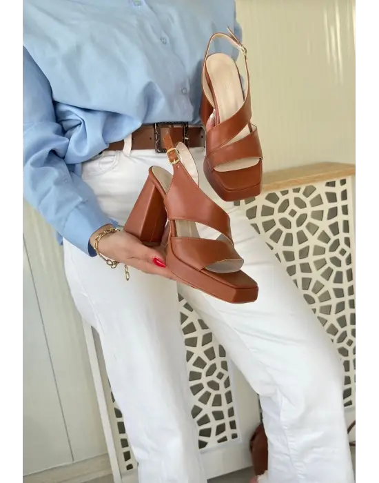 Cica Taba Cilt Topuklu Ayakkabı