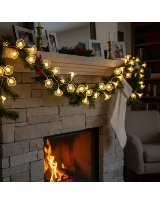 Çiçek Desenli 3.5 Metre USB LED Işık – 20 LED’li Dekoratif Ortam Aydınlatması