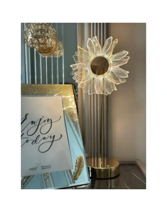 Çiçek Tasarımlı Led Masa Lambası