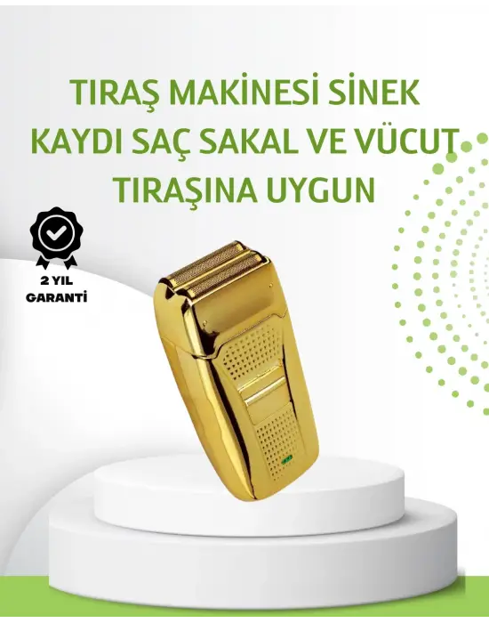 Çift Başlık Ve Favori Şekillendirme Özellikli Altın Renk Tıraş Makinesi