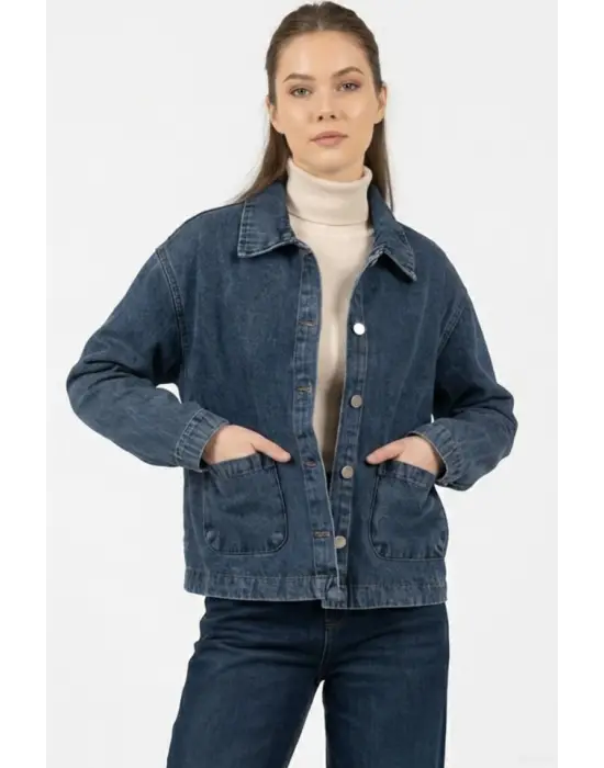 Modern Denim Ceket - Lacivert