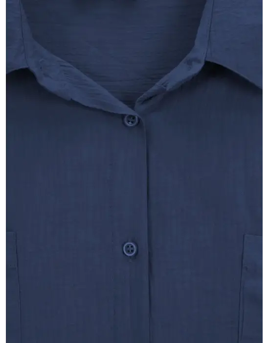 Omarı Elegan Oval Kesim Cepli Gömlek Tunik