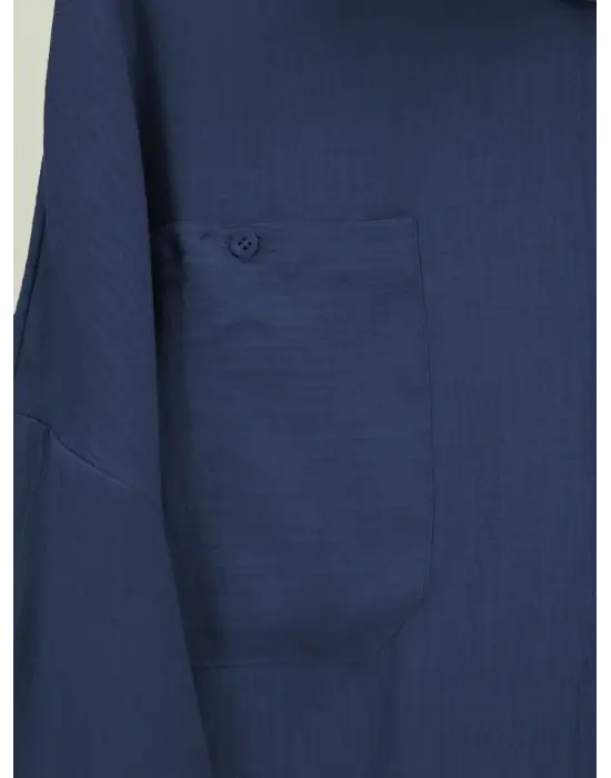 Omarı Elegan Oval Kesim Cepli Gömlek Tunik