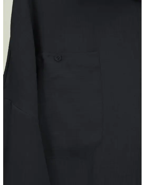 Omarı Etkileyici Oval Kesim Çift Cep Detaylı Gömlek Tunic