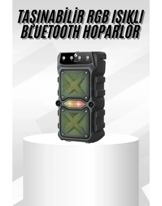 Çift Çıkışlı Güçlü Bataryalı Kablosuz Yüksek Ses Kaliteli Bluetooth Hoparlör